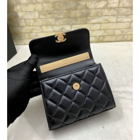 Miglior Falso Mini pochette con manico con catena nera AP2945 Economiche Premium