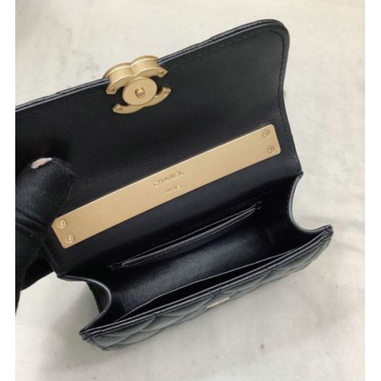 Miglior Falso Mini pochette con manico con catena nera AP2945 Economiche Premium