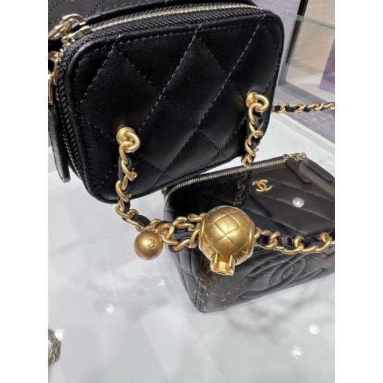 Replica perfetta Borsa Mini Vanity Case AP1147 nera Imitazione Outlet Online