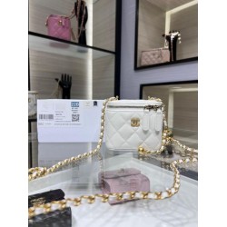 Migliore Repliche Borsa Mini Vanity Case AP1147 bianca Economiche Outlet Online