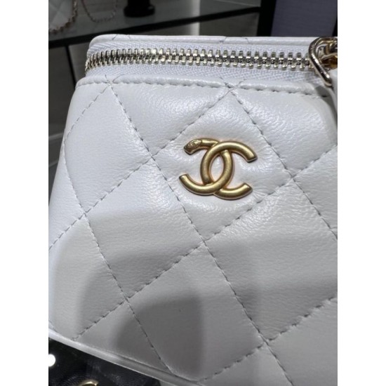 Migliore Repliche Borsa Mini Vanity Case AP1147 bianca Economiche Outlet Online
