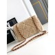 Replica perfetta Borsa con patta in pelle di agnello shearling AS5149 Beige Imitazione Outlet Online