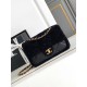 Miglior Falso Borsa con patta in pelle di agnello shearling AS5149 Nera Economiche Premium