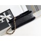 Miglior Falso Borsa con patta in pelle di agnello shearling AS5149 Nera Economiche Premium