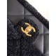 Miglior Falso Borsa con patta in pelle di agnello shearling AS5149 Nera Economiche Premium