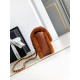 Replica perfetta Borsa con patta in pelle di agnello shearling AS5149 Marrone Imitazione Outlet Online