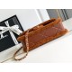 Replica perfetta Borsa con patta in pelle di agnello shearling AS5149 Marrone Imitazione Outlet Online