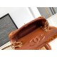 Replica perfetta Borsa con patta in pelle di agnello shearling AS5149 Marrone Imitazione Outlet Online