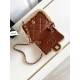Replica perfetta Borsa mini con patta in pelle di agnello shearling AS5148 Beige Imitazione Outlet Online