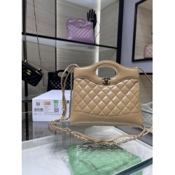 Perfette Qualità Repliche Borsa Shiny Lambskin 31 Mini Shopping AS4133 beige Imitazione