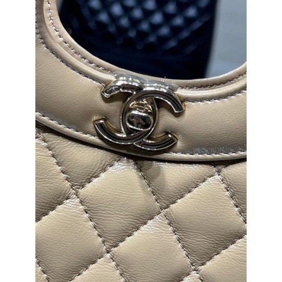 Perfette Qualità Repliche Borsa Shiny Lambskin 31 Mini Shopping AS4133 beige Imitazione