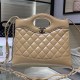Perfette Qualità Repliche Borsa Shiny Lambskin 31 Mini Shopping AS4133 beige Imitazione