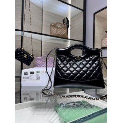 Migliore Repliche Borsa Shiny Lambskin 31 Mini Shopping AS4133 nera Economiche Outlet Online