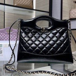 Migliore Repliche Borsa Shiny Lambskin 31 Mini Shopping AS4133 nera Economiche Outlet Online