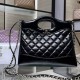 Migliore Repliche Borsa Shiny Lambskin 31 Mini Shopping AS4133 nera Economiche Outlet Online