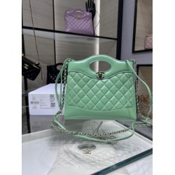 Miglior Falso Shiny Lambskin 31 Mini Shopping Bag AS4133 Verde Economiche Premium