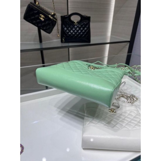 Miglior Falso Shiny Lambskin 31 Mini Shopping Bag AS4133 Verde Economiche Premium