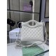 Miglior Falso Borsa Shiny Lambskin 31 Mini Shopping Bag AS4133 Bianco Economiche Premium