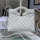 Miglior Falso Borsa Shiny Lambskin 31 Mini Shopping Bag AS4133 Bianco Economiche Premium