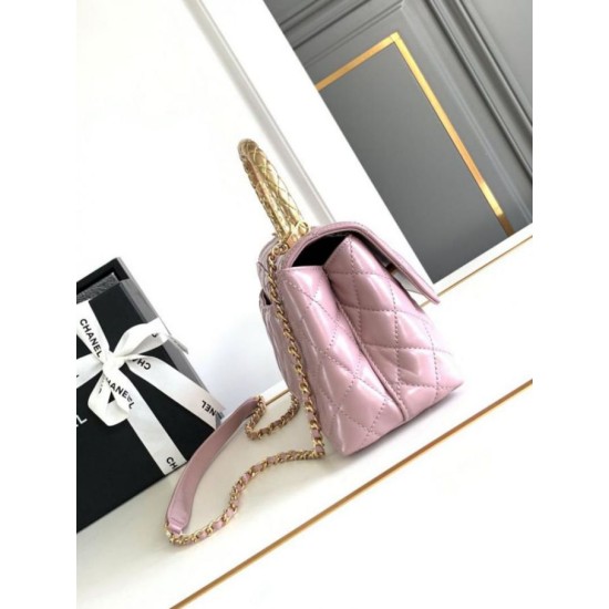 Miglior Falso Borsa piccola con manico in cocco A92990 Rosa Economiche Premium