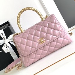 Miglior Falso Borsa piccola con manico in cocco A92990 Rosa Economiche Premium