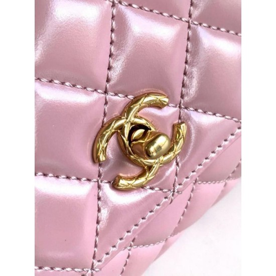 Miglior Falso Borsa piccola con manico in cocco A92990 Rosa Economiche Premium