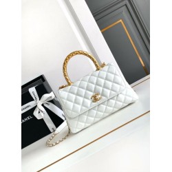 Perfette Qualità Repliche Borsa piccola con manico in cocco A92990 Bianca Imitazione