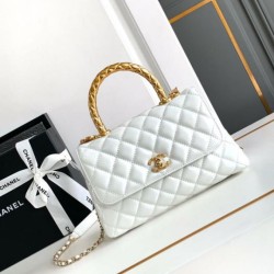 Perfette Qualità Repliche Borsa piccola con manico in cocco A92990 Bianca Imitazione
