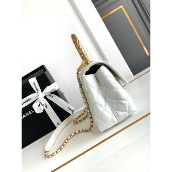 Perfette Qualità Repliche Borsa piccola con manico in cocco A92990 Bianca Imitazione