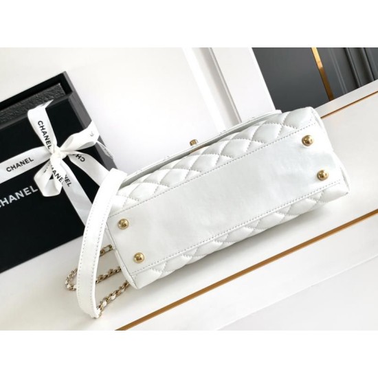 Perfette Qualità Repliche Borsa piccola con manico in cocco A92990 Bianca Imitazione