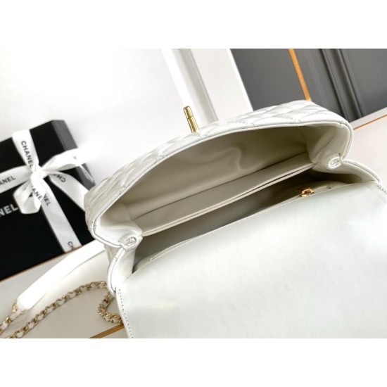 Perfette Qualità Repliche Borsa piccola con manico in cocco A92990 Bianca Imitazione