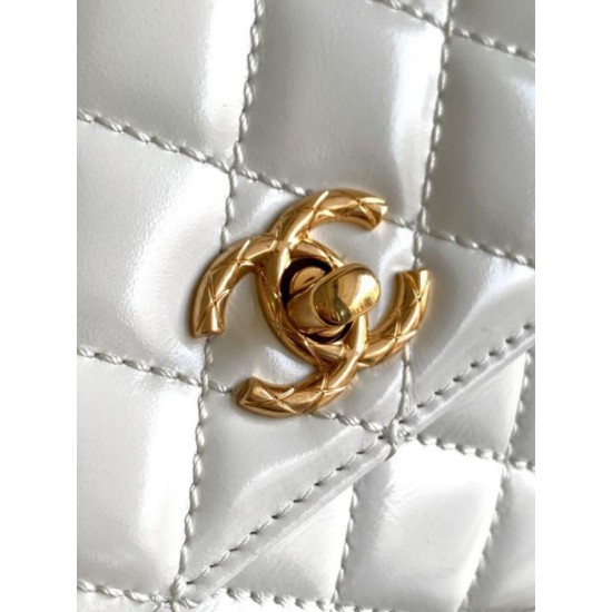 Perfette Qualità Repliche Borsa piccola con manico in cocco A92990 Bianca Imitazione