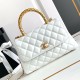 Perfette Qualità Repliche Borsa piccola con manico in cocco A92990 Bianca Imitazione