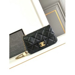 Miglior Falso Small Flap Bag Nero AS4861 Economiche Premium