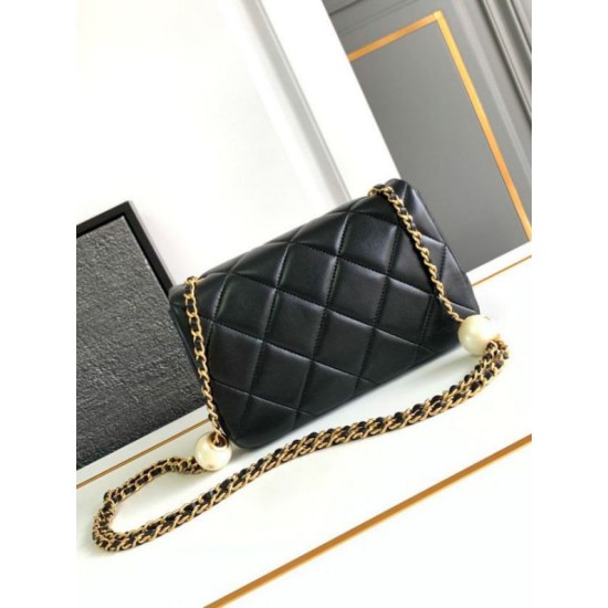 Miglior Falso Small Flap Bag Nero AS4861 Economiche Premium