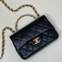 Perfette Qualità Repliche Borsa piccola con patta con manico superiore nera AS4023 Imitazione