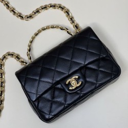 Perfette Qualità Repliche Borsa piccola con patta con manico superiore nera AS4023 Imitazione