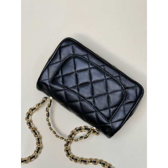 Perfette Qualità Repliche Borsa piccola con patta con manico superiore nera AS4023 Imitazione
