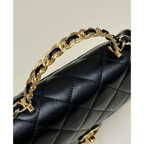 Perfette Qualità Repliche Borsa piccola con patta con manico superiore nera AS4023 Imitazione