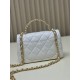 Replica perfetta Borsa piccola con patta con manico superiore bianca AS4023 Imitazione Outlet Online