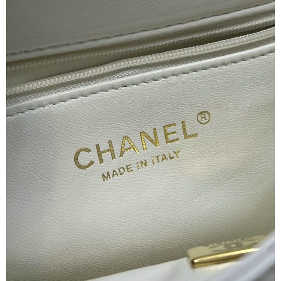 Replica perfetta Borsa piccola con patta con manico superiore bianca AS4023 Imitazione Outlet Online