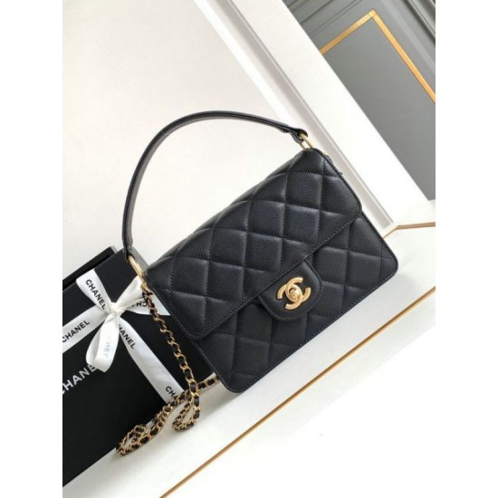 Migliore Repliche Borsa piccola con patta con manico superiore AS4038 Nera Economiche Outlet Online