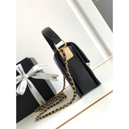 Migliore Repliche Borsa piccola con patta con manico superiore AS4038 Nera Economiche Outlet Online