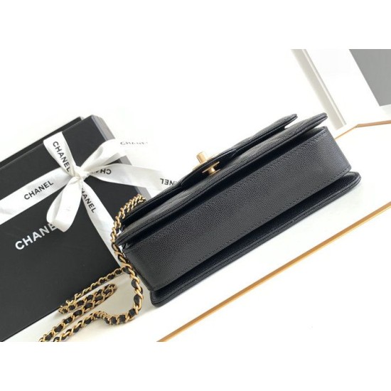 Migliore Repliche Borsa piccola con patta con manico superiore AS4038 Nera Economiche Outlet Online