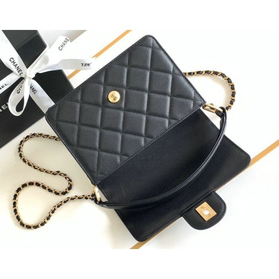 Migliore Repliche Borsa piccola con patta con manico superiore AS4038 Nera Economiche Outlet Online