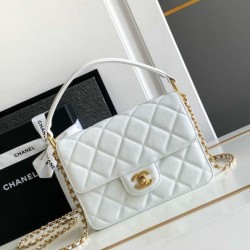 Perfette Qualità Repliche Borsa piccola con patta e manico superiore AS4038 Bianco Imitazione