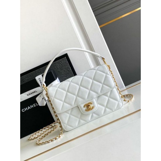 Perfette Qualità Repliche Borsa piccola con patta e manico superiore AS4038 Bianco Imitazione