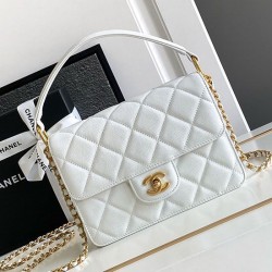 Perfette Qualità Repliche Borsa piccola con patta e manico superiore AS4038 Bianco Imitazione