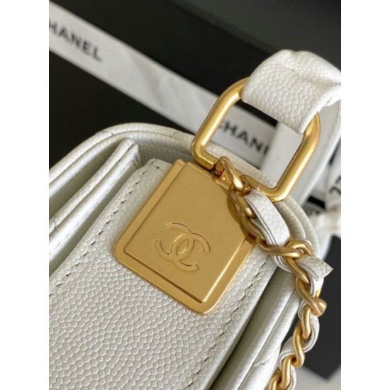 Perfette Qualità Repliche Borsa piccola con patta e manico superiore AS4038 Bianco Imitazione