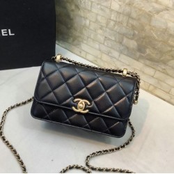 Miglior Falso Borsa Vintage con patta nera AS2615 Economiche Premium